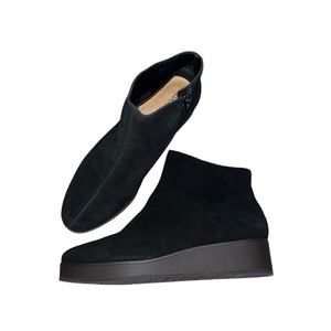Lucky Brand Karmeya Black Suede Leather Booties